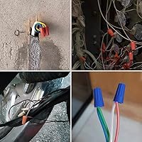 Vista 7 de 1000 piezas tuercas eléctricas de los conectores del alambre, terminales azules de la torsión del alambre de los casquillos de los resortes