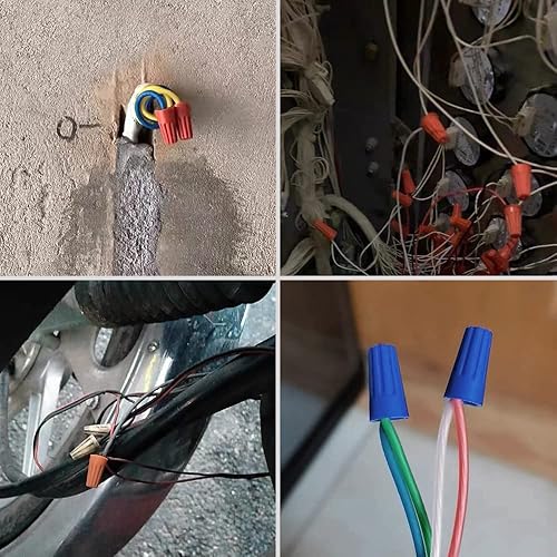 Miniatura 7 de 1000 piezas tuercas eléctricas de los conectores del alambre, terminales azules de la torsión del alambre de los casquillos de los resortes del