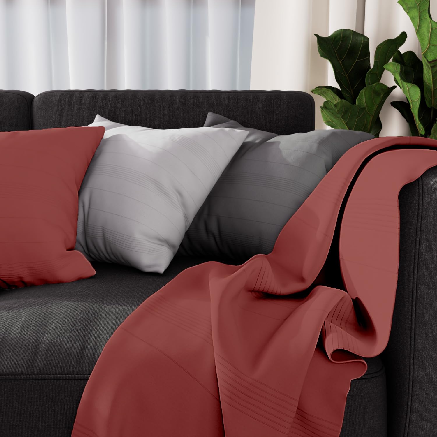 Soleil d'ocre Blanket 140 x 200 cm Adele Brick