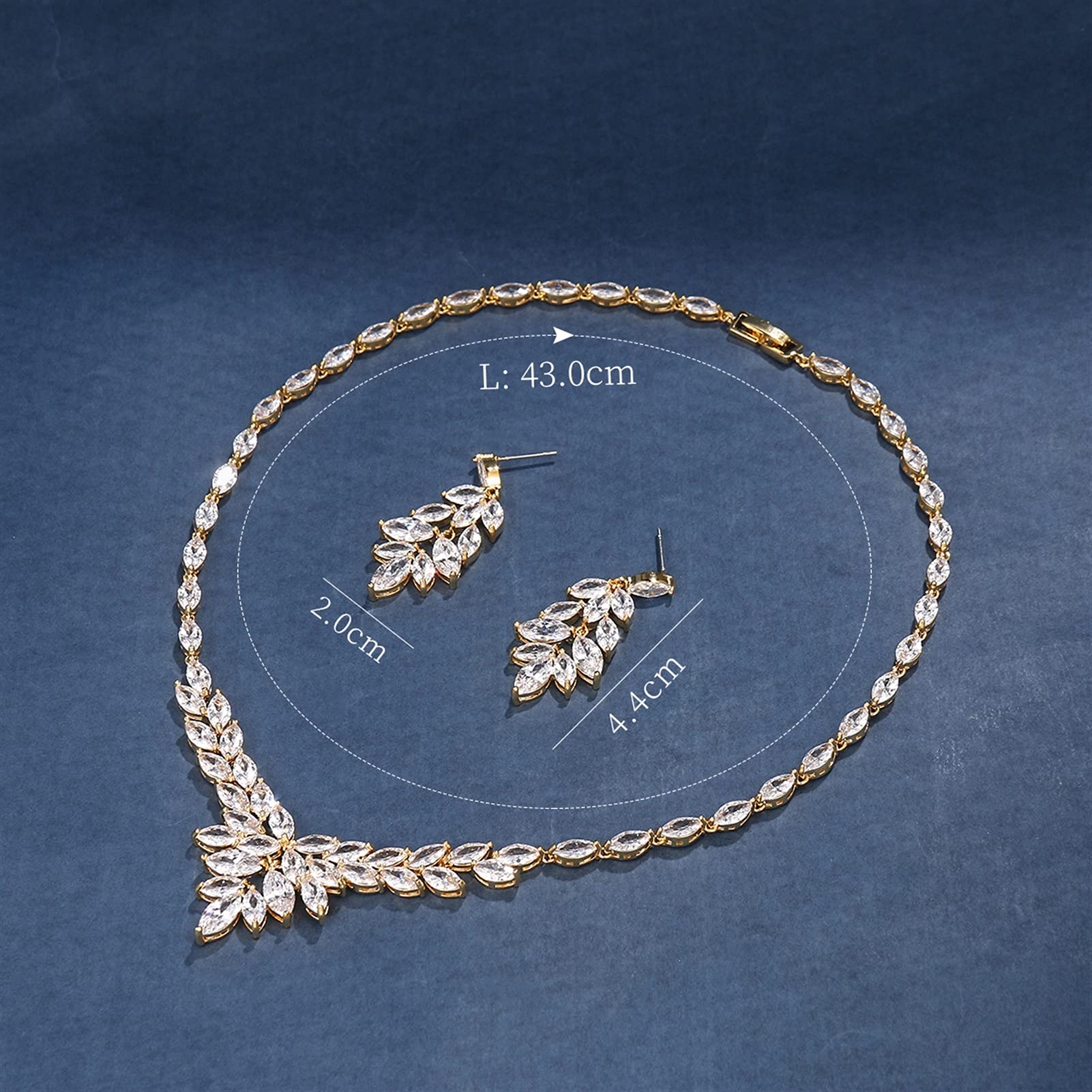 Set di Gioielli da Sposa con Collana e Orecchini con zirconi cubici