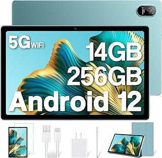 Blackview 10.36 inch 2K Tablet, Android Tablet 14GB(8+6 Expand) RAM 256GB ROM(TF 1TB), 8380mAh Octa-core Gaming Tablet, 16MP+16MP Camera Android 12 Tablet for Adults, 5G WiFi/GPS, Stylus, Green
