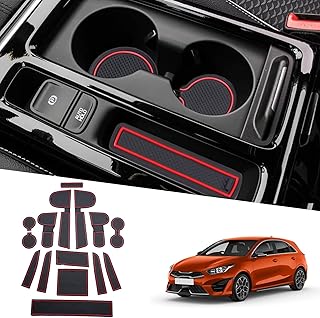 Ruiya Compatible with Kia Ceed SW GT Proceed GT| XCeed GT 2018-2024 2025 Rubber Mats Door Slot Mat, XCeed Non-Slip Mats Centre Consoles Non-Slip Mats Door Seam Mat Drink Holder Mat Ceed Accessories