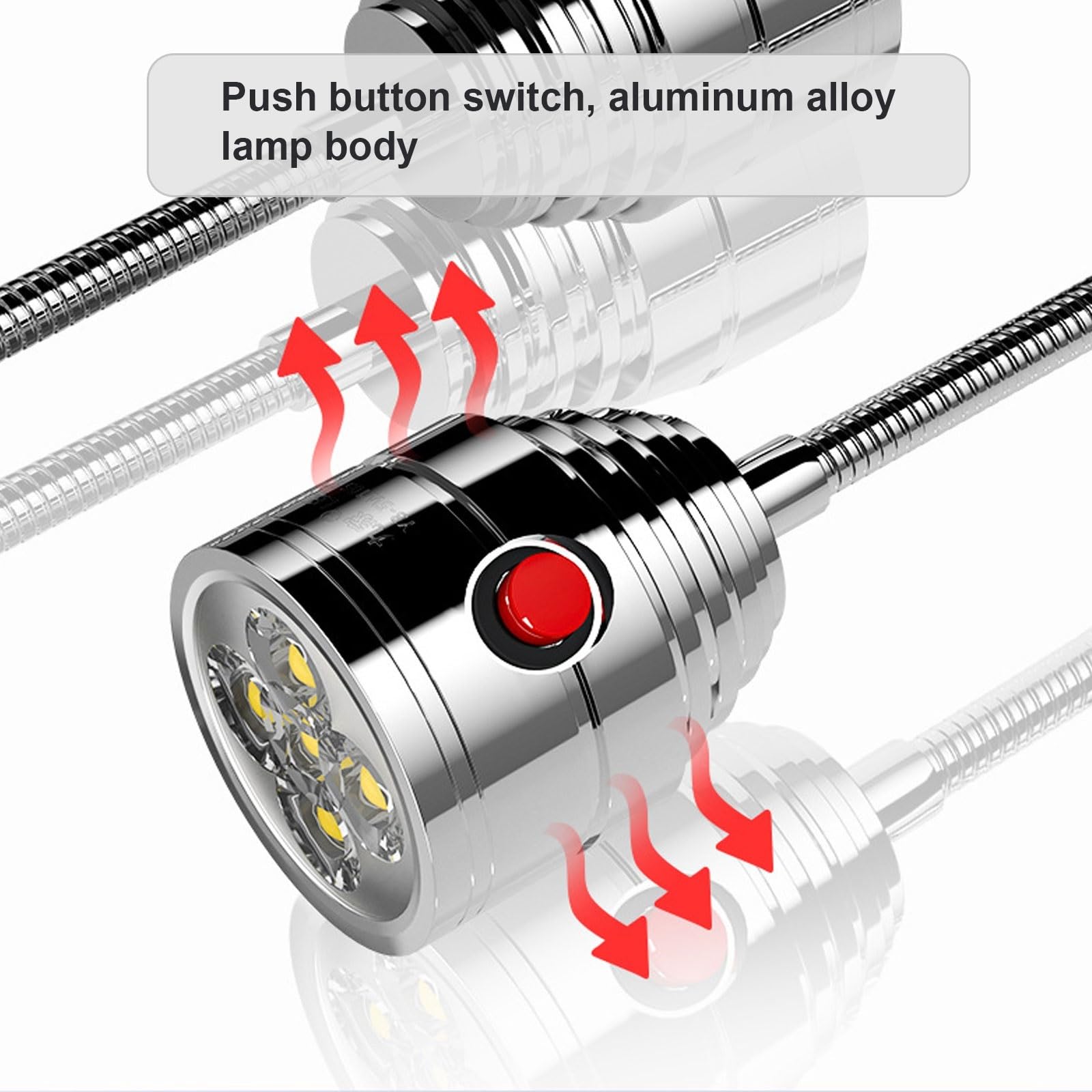 Lampe LED Col Cygne Flexible 110-220V Avec Base Magnétique Solide / Base Fixation à Vis, Lampe LED Pour Machine Industrielle Eclairage LED 360° Ajustable Pour To(Size:5W24-36V,Color:Base fixe à vis)