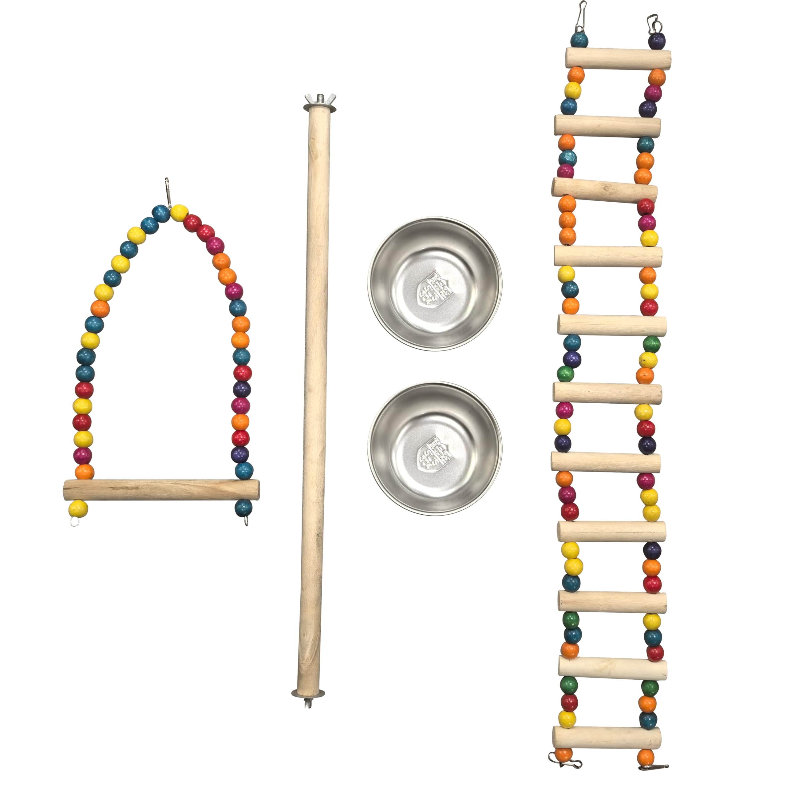 BingoPaw Jala para Loros Jaula Agapornis Grande 58.5x46x56.3cm Jaula para Periquitos Pájaros Bird Cage Gaiola Passaros Canario Ninfas Portable con Columpio, Escalera, 2 Cuencos y Bandeja Extraible