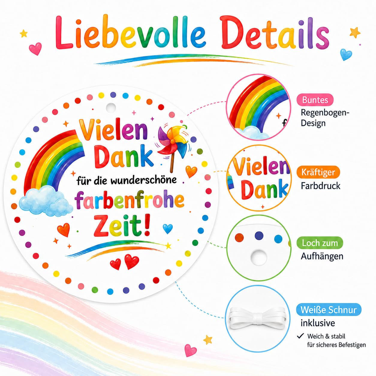 15 Stücke Abschiedsgeschenk Kindergarten Set, Anhänger Mit 2m Band, Buntes Abschiedsgeschenk Erzieherin Mit Doppelseitigem Druck, Einschulung Geschenk Abschied Für Die Kita