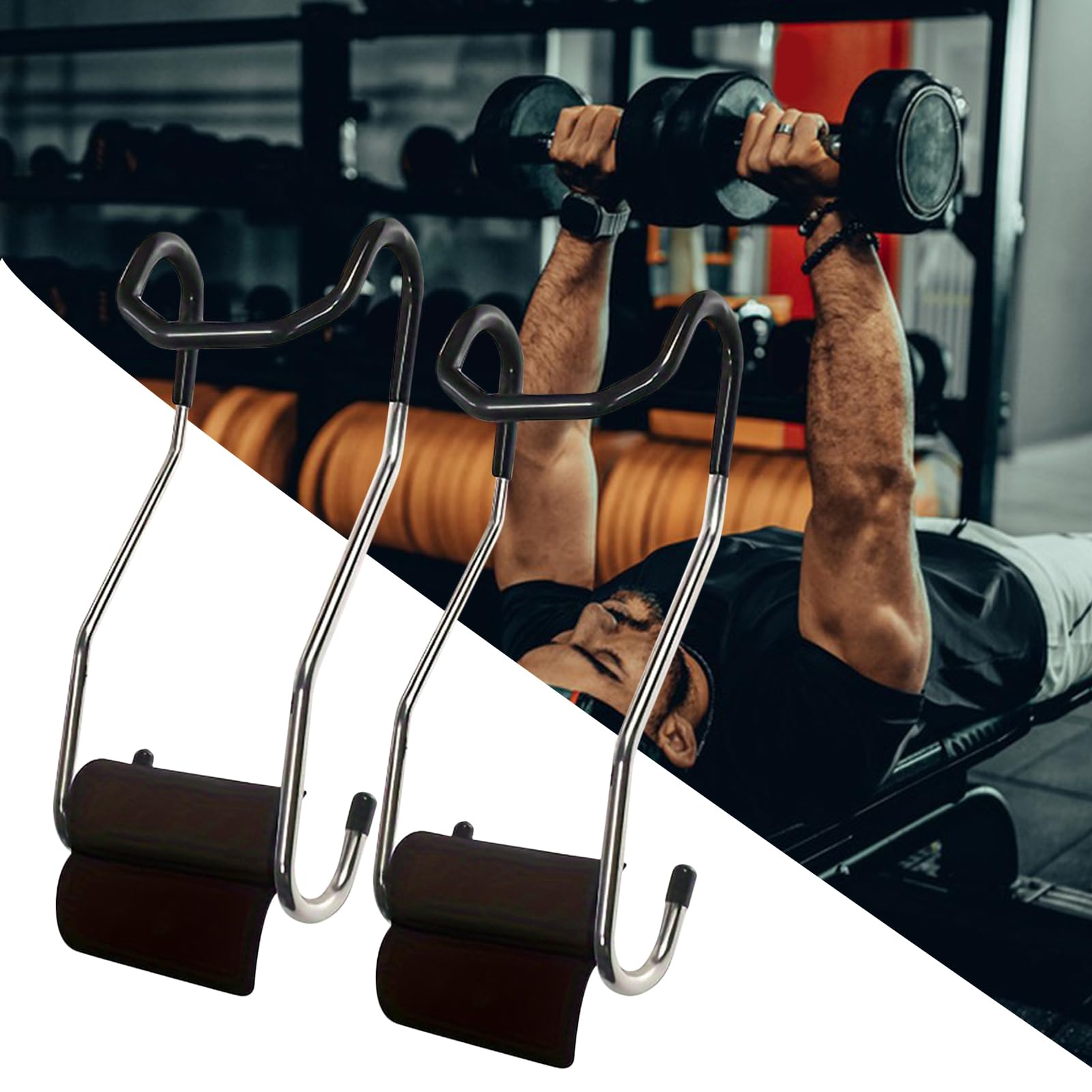 Ganci di Sicurezza per Manubri Accessorio Per Ganci Portanti | per la Panca Piana per la Adatto a Uomini Donne Casa Palestra Esterna Fitness Allenamento Sollevamento