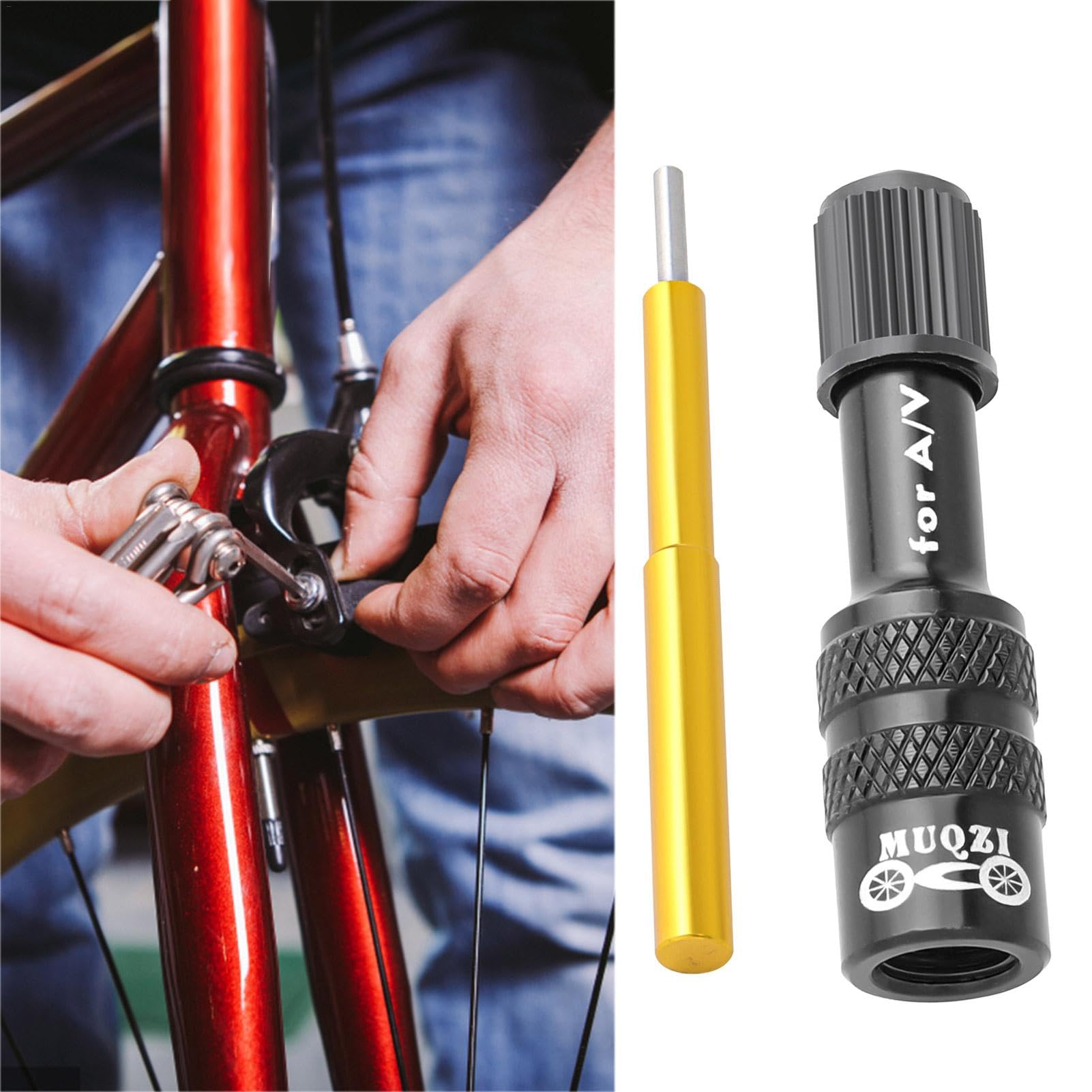 Adattatore Valvola Forcella Bici Pompa Ammortizzatore Convertitore Ugello per Pneumatici