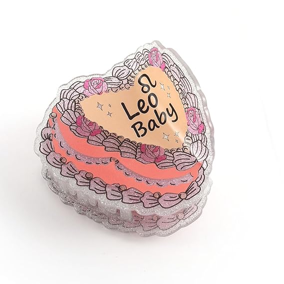 Leo Baby Hair Claw, Personalized Acetate Hair Clip, 7cm/2.75in, Pink and White