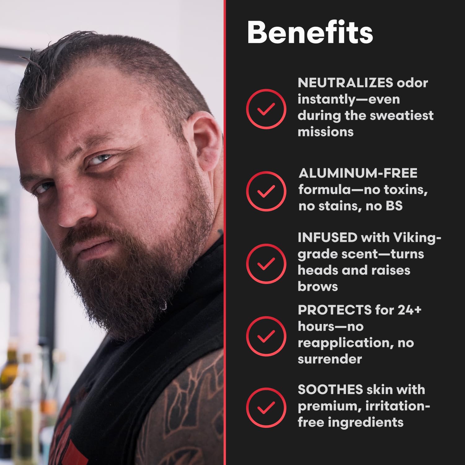 The Beast Line Deodorant - Marauders Natural Deodorant for Men - Ragnarok Rising Eddie Hall Beast Line - Signature Edition - Aluminum Free