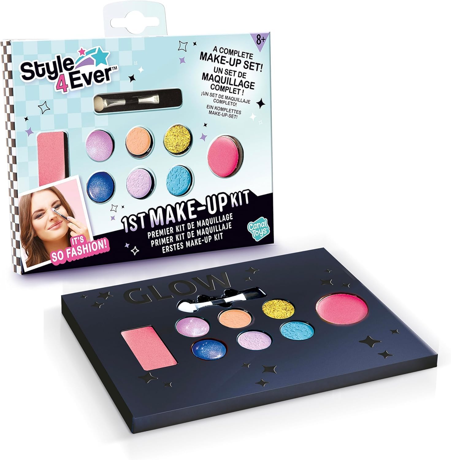 Canal Toys – Style 4 ever OFG 308 – eerste make-upset, kinderschminkset voor meisjes, afwasbare make-upset en cosmeticaspeelgoed, make-up-palet, 1 set, meerkleurig