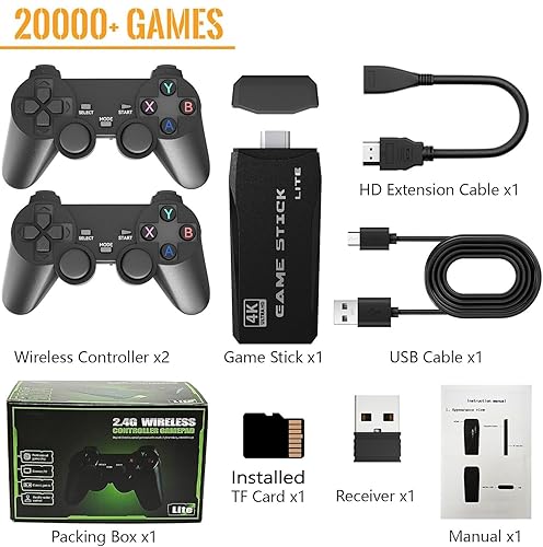 Miniatura 7 de Barra de consola de juegos retro actualizada 2025, más de 21500 videojuegos clásicos, más de 20 emuladores, tarjeta de 128G, Plug & Play para TV,
