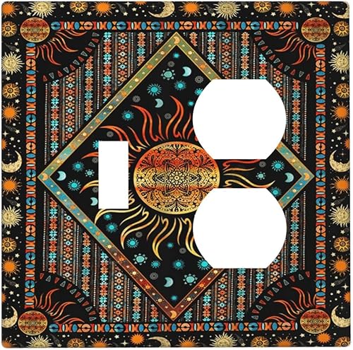 Miniatura 21 de Cubiertas de salida iridiscentes abstractas coloridas nubes dúplex de 1 cuadrilla, placa de cubierta de interruptor de luz arco iris, placas