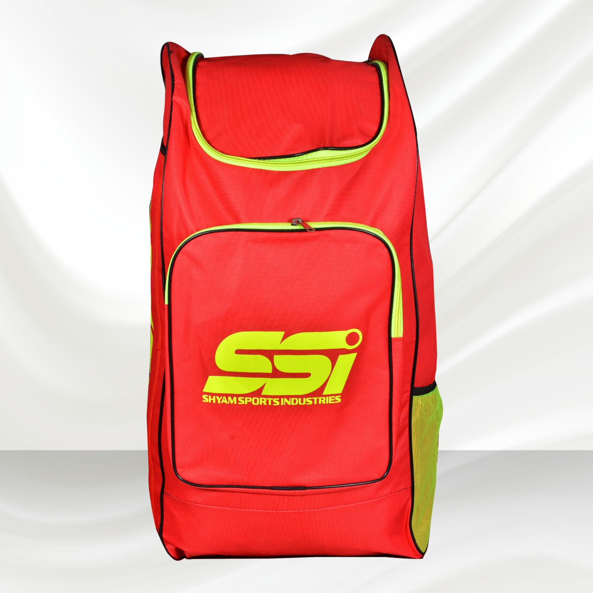 Shyam Sports Polyester Practice Cricket Kit Bag | Spacious Storage for Bats, Pads and Equipment | Lightweight Bag for Men and Boys (Red with Neon Green)-image-33
