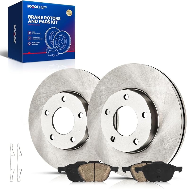 Kit de freio dianteiro KAX com discos e pastilhas cerâmicas para Mazda 3 2.0L 2004 a 2013 – 6 peças