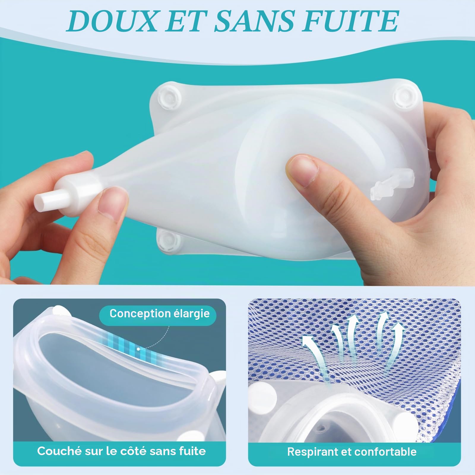 Sac de collecte d'urine pour homme - Réutilisable et portable - Drainage urinaire avec 2 systèmes de sacs de cathéter d'urine (bleu-personnes âgées)