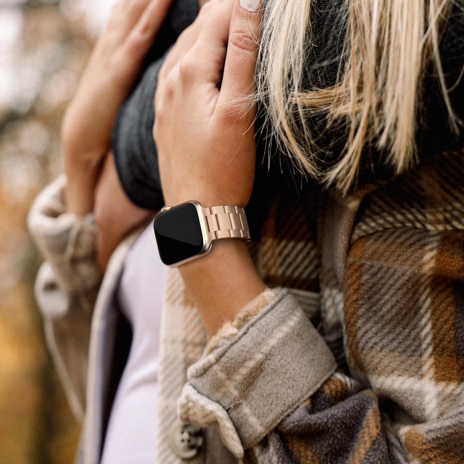 Metalowy pasek do zegarka Apple Watch, nie wymaga użycia narzędzi, pasek magnetyczny do zegarka Apple Watch Ultra / Ultra2 Series 9/8/7/6/5/4/3/2/1 SE, dla mężczyzn i kobiet