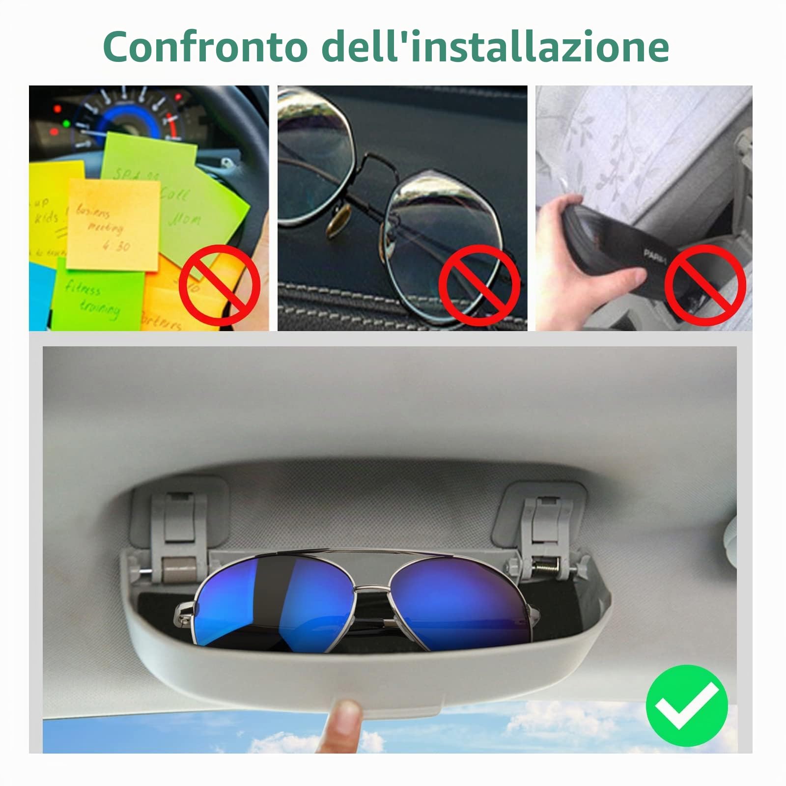 GAFAT Compatibile con Jeep Renegade 2015-2025 2026 Porta Occhiali da Sole, Accessori Renegade BU 4x4 4xe Hybrid Custodie occhiali Contenitore Organizer Tuning (Grigio)