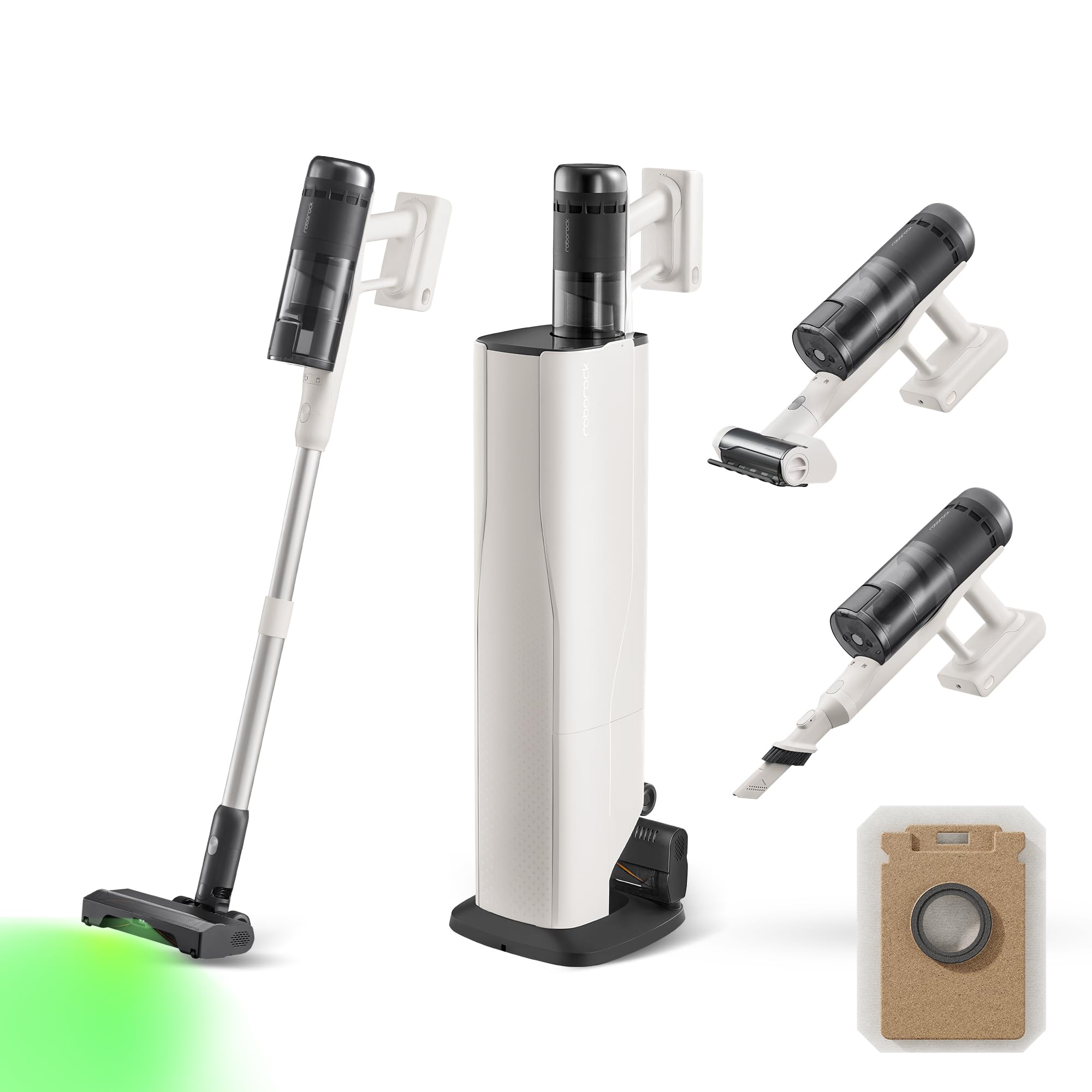 roborock H60 Hub Pro Akku Staubsauger mit Absaugstation, 170AW kraftvolle Saugleistung, 80 Min. maximale Laufzeit, kabelloser staubsauger, Anti-Tangle Bürste für Teppiche, Hartböden, Tierhaare, Auto