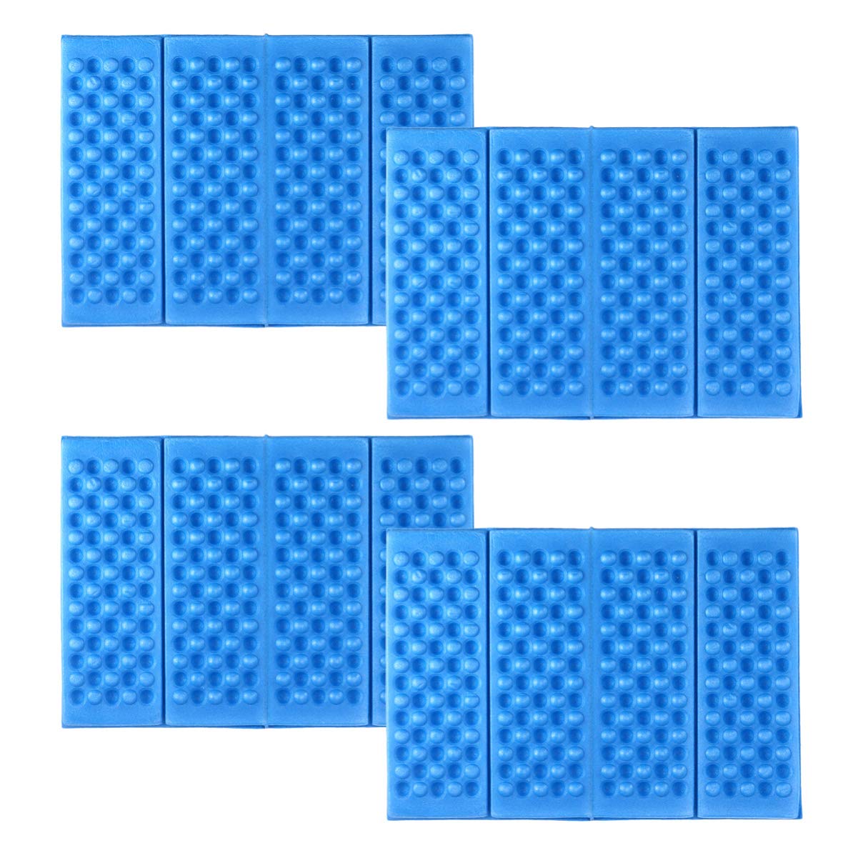 BESPORTBLE 4PCS Waterproof Folding XPE Foam Pads Mat Cold- Cushion Seat with Storage Bag for Camping Park Picnic (Blue)
