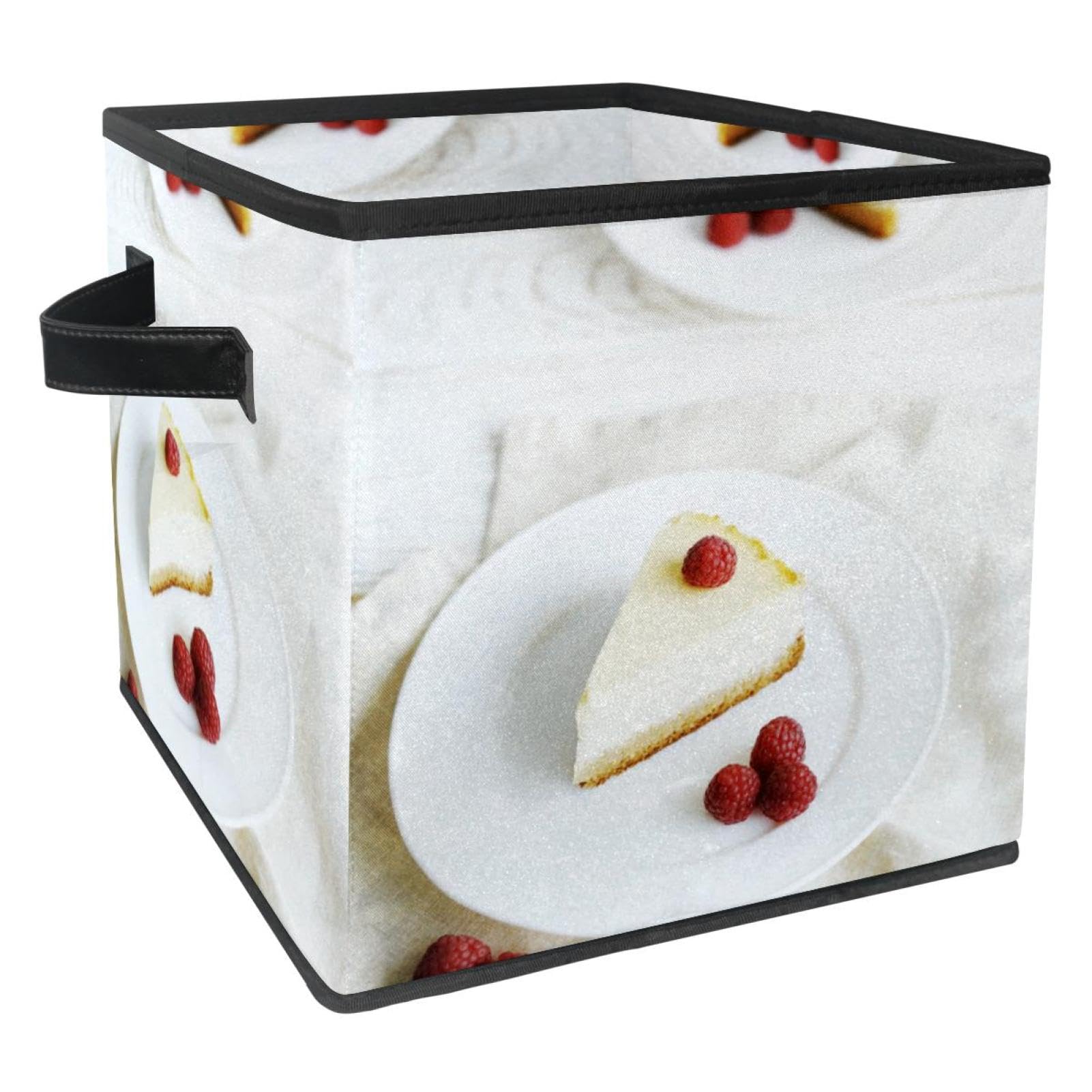 Boîte de rangement en tissu pour placard encombré motif gâteau aux fruits
