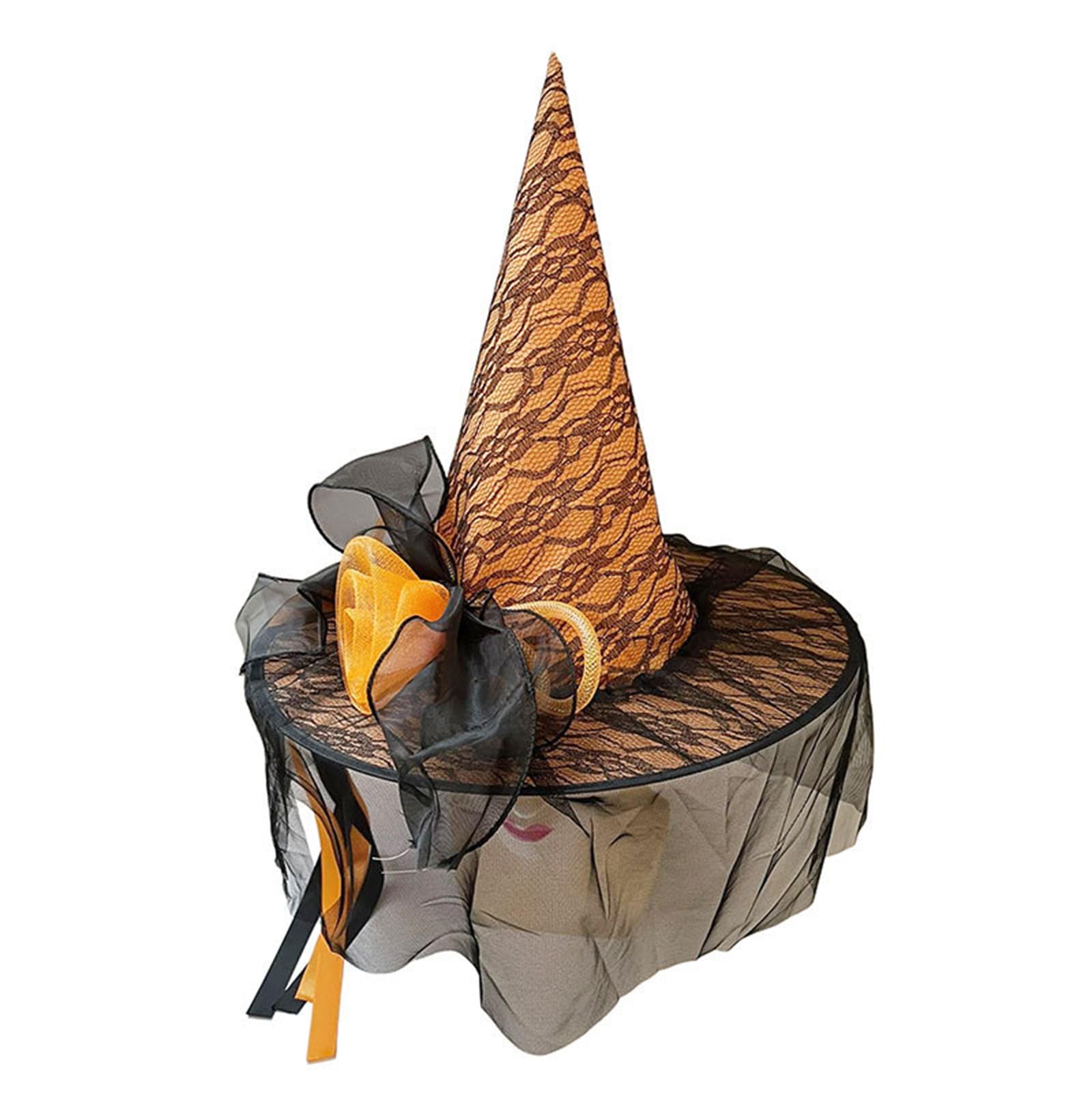 Xjdzineq Halloween Witch Hat Outfit Accessories Flower Wizard Hat for Women Halloween Masquerades Cosplay Parties Party Accessory