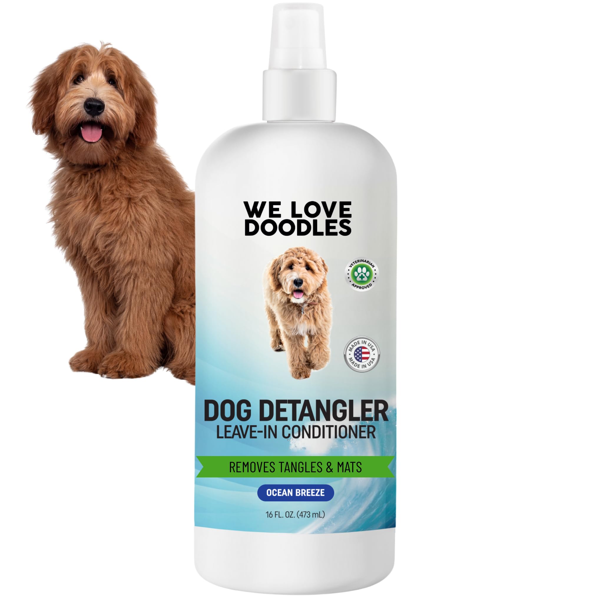 We Love Doodles Dog Detangler Spray - Leave-in Conditioner for Dogs - Dog Detangling Spray - Dematting Spray for Dogs - Tangle Remover - Made in The