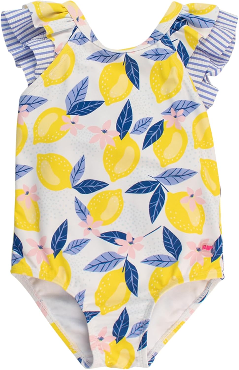 RuffleButts Girls UPF50+ Sun Protection Ruffle V-Back One Piece Swimsuit