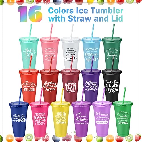 Miniatura 4 de 80 vasos de agradecimiento a los empleados a granel, taza de agradecimiento, regalo de graduación, vasos de plástico inspiradores de 24 onzas con