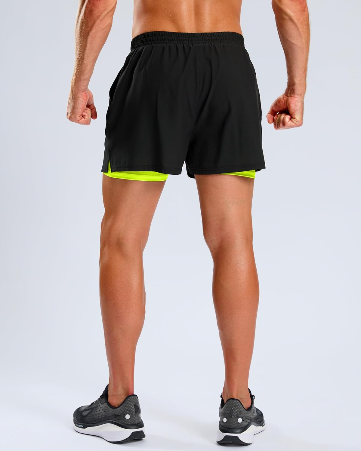 Pudolla Men's 2 in 1 Workout Running Shorts 5" Quick Dry Lined Gym Shorts Athletic with 4 Pockets for Men Tennis Training - Image 4