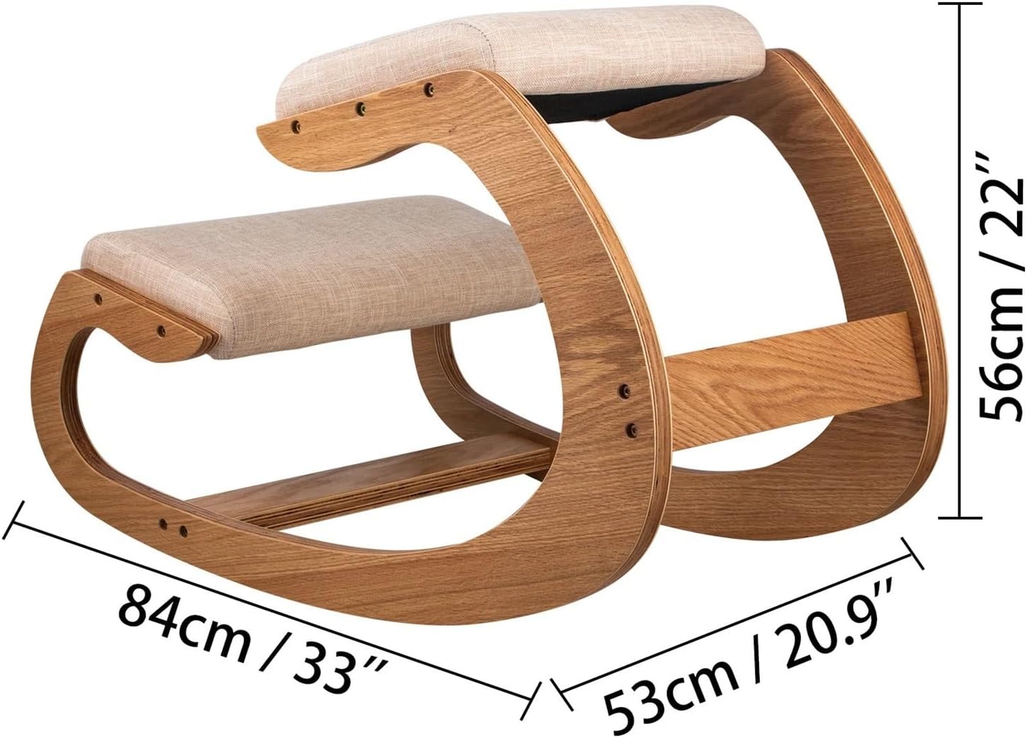Chair Rocking Wooden Kneeling Chair Stool Correct Posture Computer Chair Home Office Furniture Thick Cushion