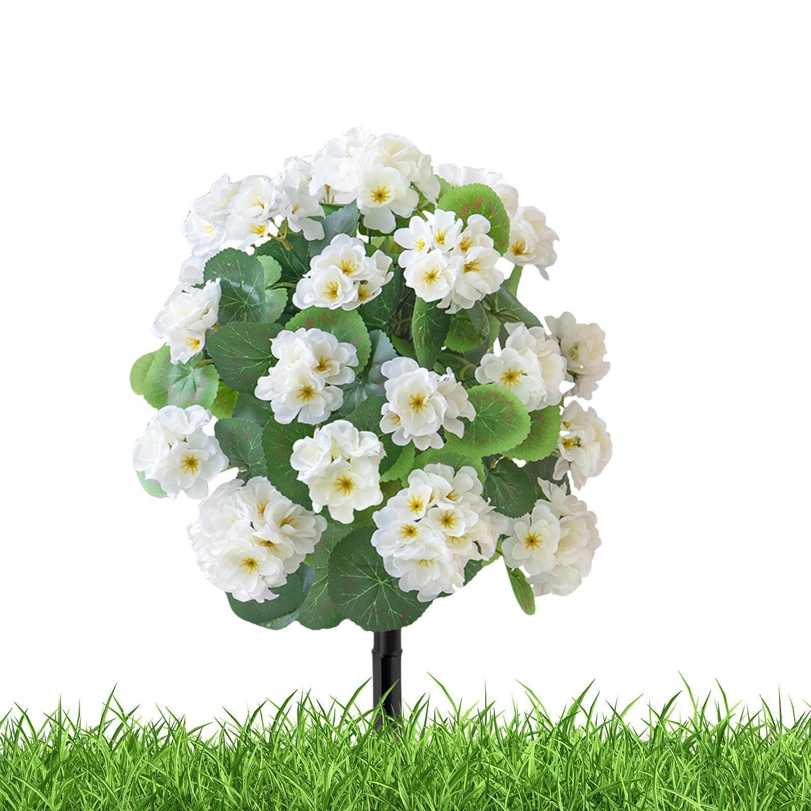 Fleurs artificielles d'extérieur résistantes au vent pour habiller une cour sans entretien