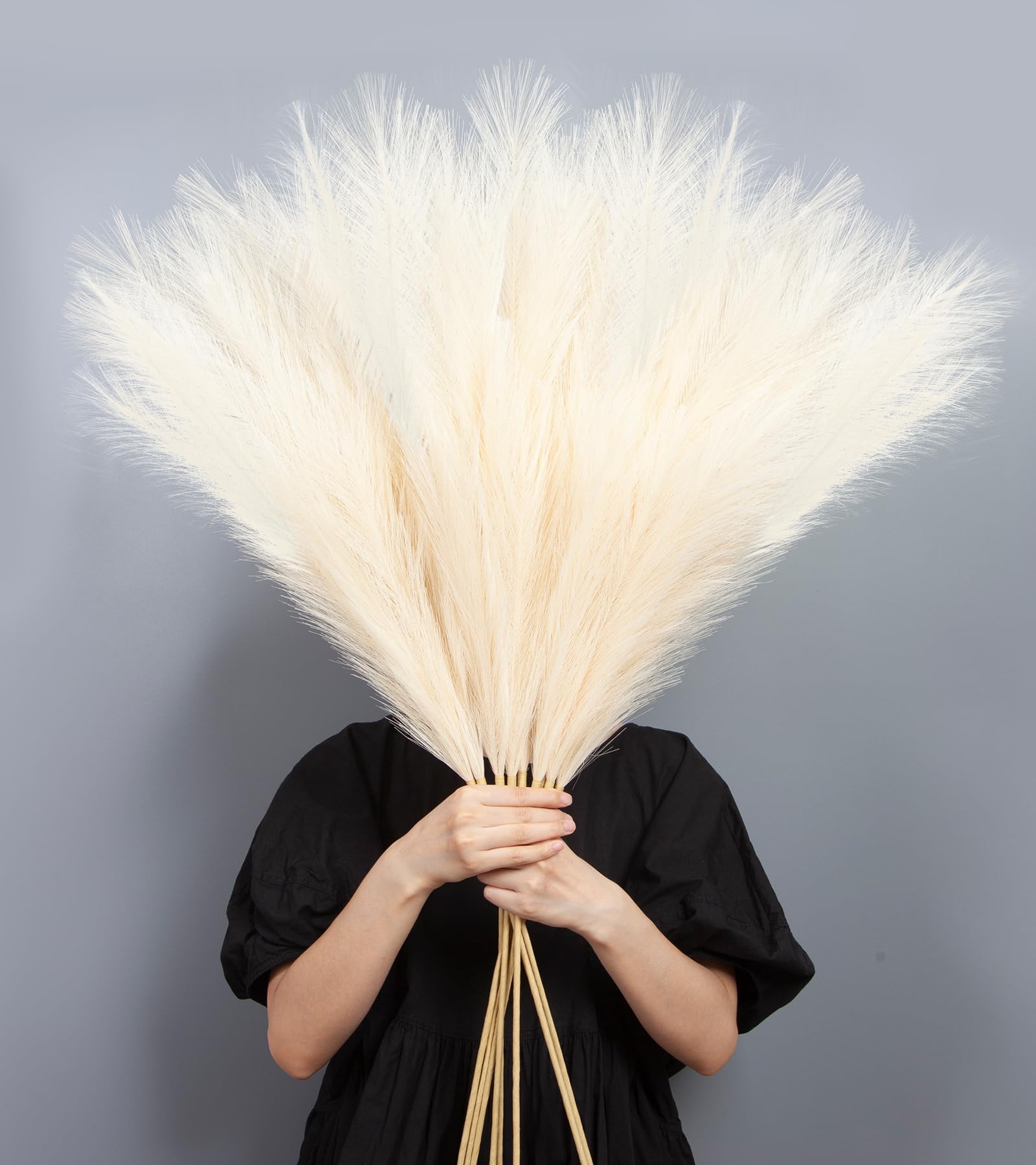 Fleurs artificielles de 114,3 cm haut de gamme beige bohème