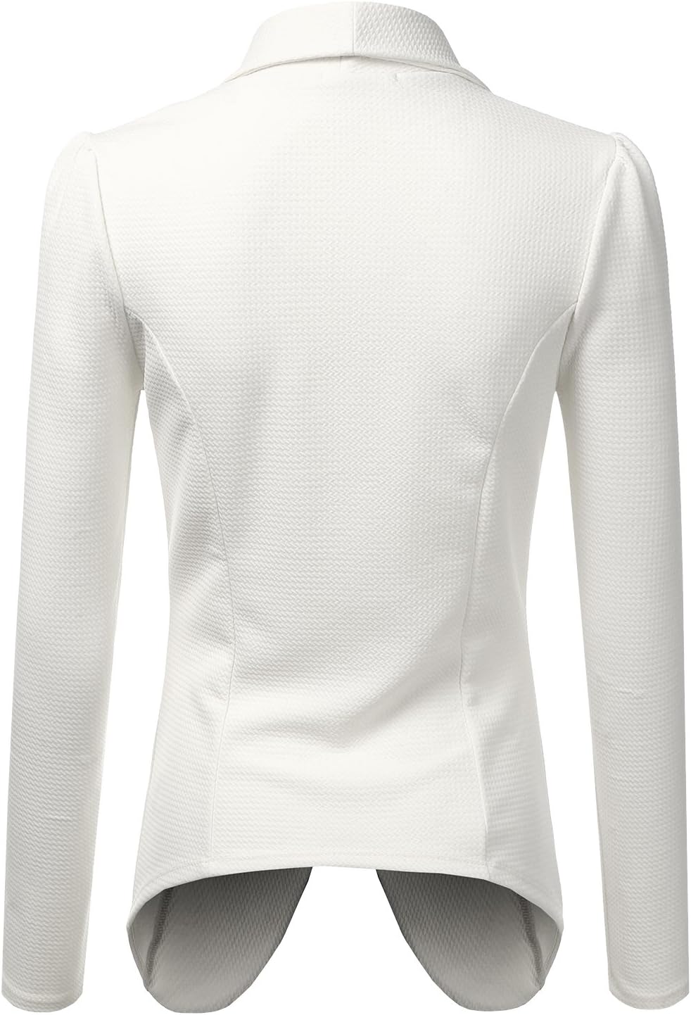 DOUBLJU Classic Draped Open Front Long Sleeve Business Casual Work Deconstructed Blazer Jackets for Womens with Plus Size - Image 3