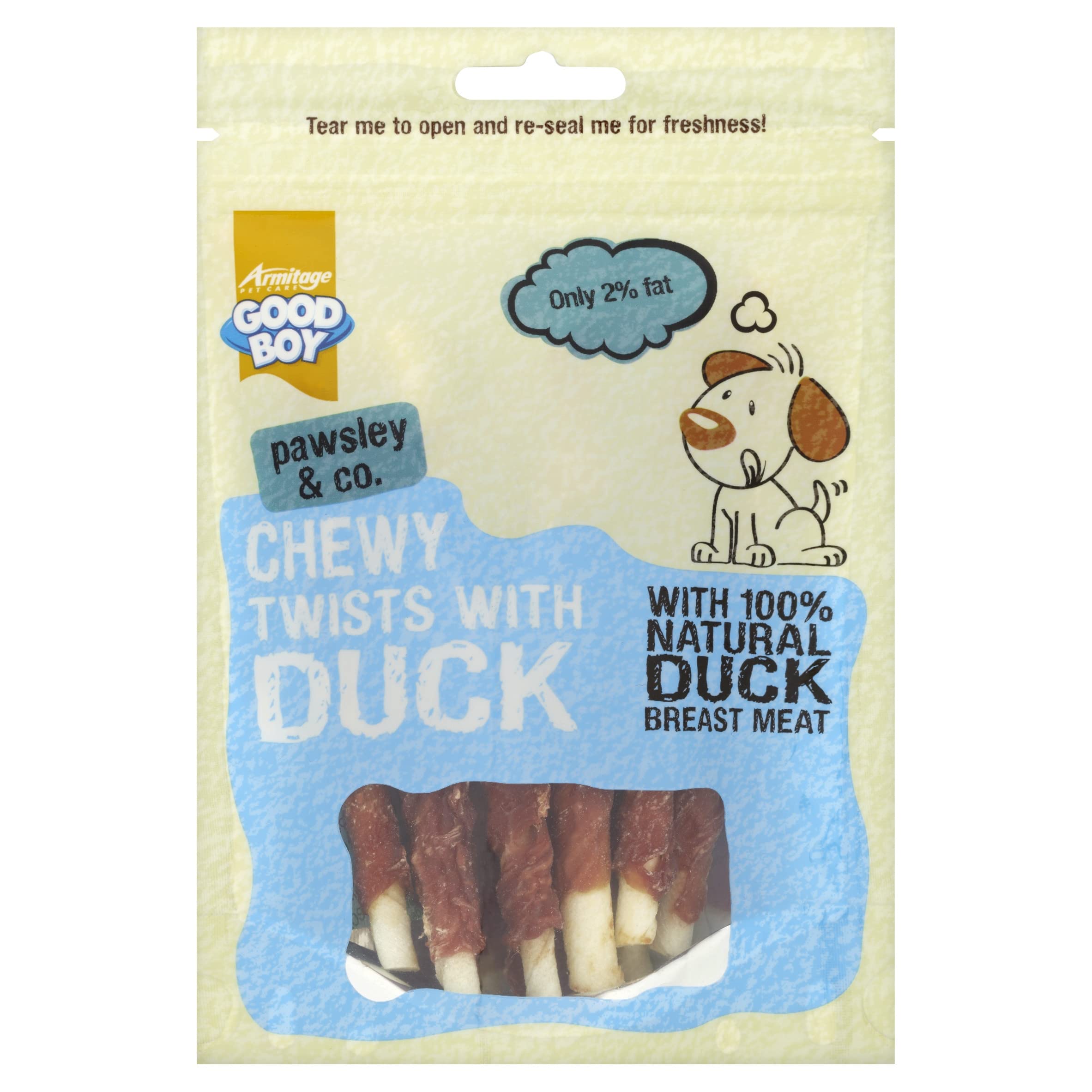 GOOD BOY Armitage Dog Treats Chewy Duck Twists - 90g