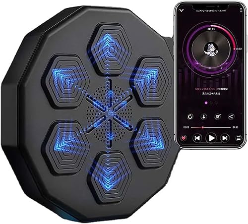 Máquina de boxeo de música inteligente, 9 modos de entrenamiento, máquina de boxeo LED, puede reproducir música y conectarse a la pared de la