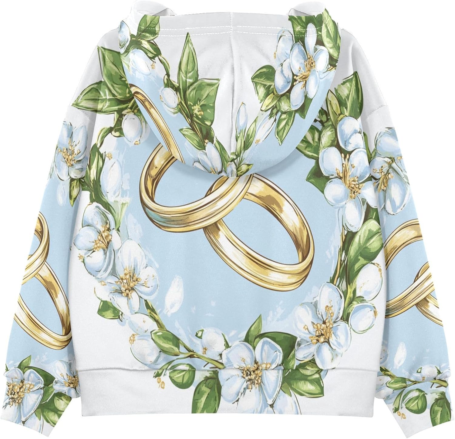 ALAZA Wedding Rings Wreath Hoodies Sweatshirt for Boys Girls Kids Hooded Pullover Top