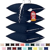 Vista 27 de Utopia Bedding Protector de almohada impermeable, con cremallera, paquete de 2, beige, estándar, funda de almohada a prueba de chinches, de 20 x 26