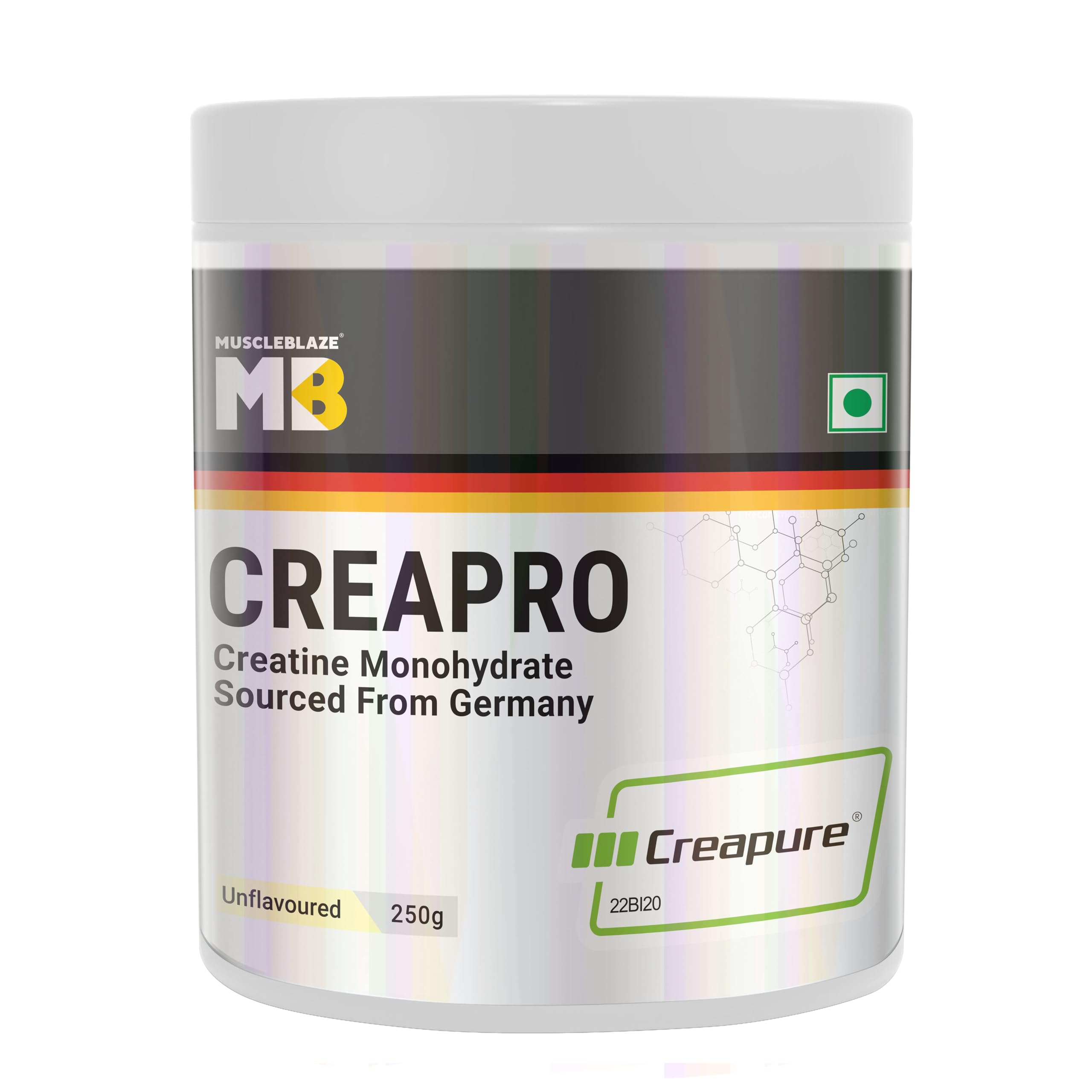 MuscleBlaze CreaPRO Creatine with Creapure, Unflavoured 250 gms / 0.55 lb, 1 Pack of Creatine
