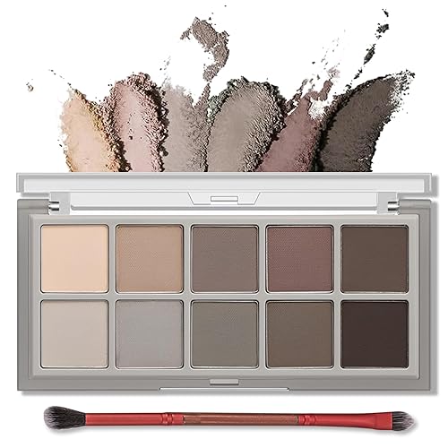 Erinde 10 Colors Matte Eyeshadow Palette, Taupe Brown Mavue Nude