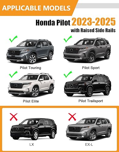 Miniatura 10 de Barras transversales de techo resistentes de 220 libras para Honda Pilot 2016-2022, barras transversales de aluminio para techo, cesta de carga,