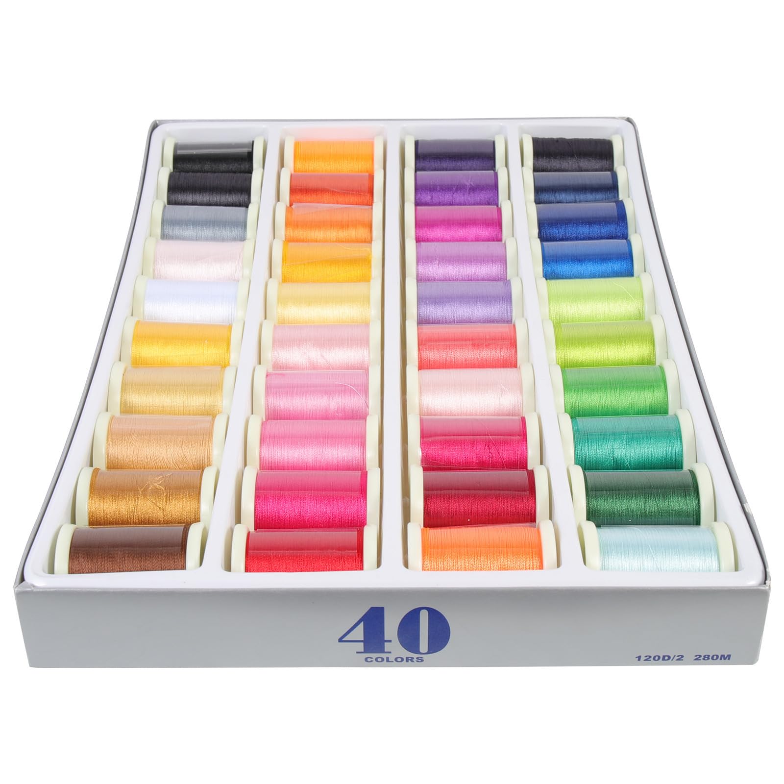 BESPORTBLE Hilo de bordar profesional, hilos de bordar, 40 rollos de hilo de seda artificial, kit de costura multifunción para bordado DIY, punto de cruz y patchwork, para principiantes y