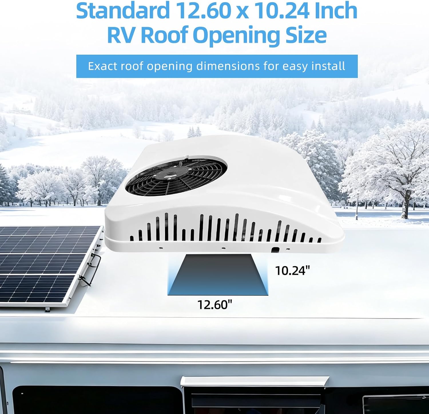Treeligo 12V 10000BTU RV Rooftop Air Conditioner for RV Heating & Cooling,12 Volt DC Ultra-Quiet AC Kit,for Motorhome, Truck, Campers,Campervan, Trailers and Caravan