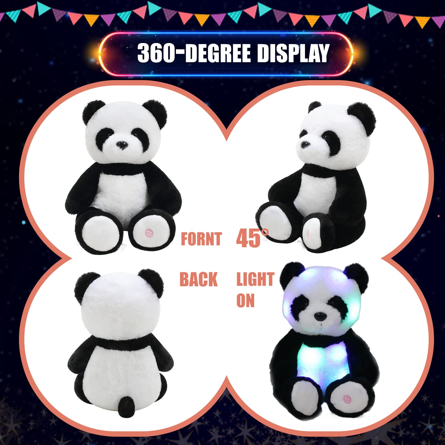Amazon.co.jp: TGTOYS ライトアップLEDパンダぬいぐるみ ソフト