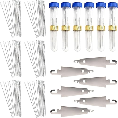 Miniatura 8 de Kit de Agujas de Coser de Acero Big Eye Nuevas 2026, Juego de Herramientas de Costura de 22 Piezas, Agujas de Coser de Acero Inoxidable para Bordado