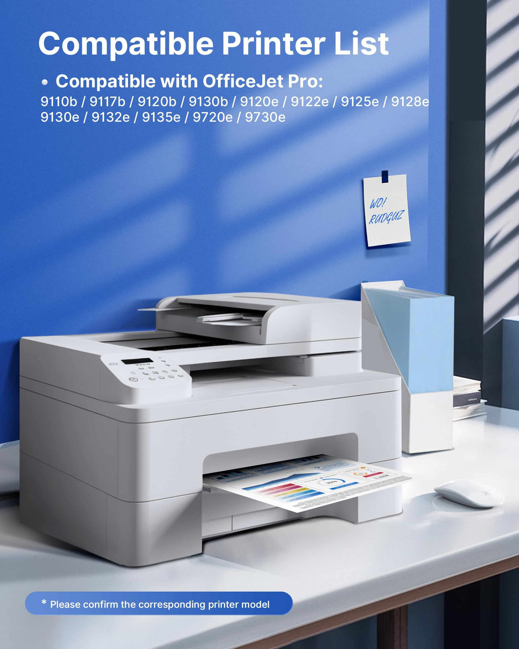 937e 937XL Lot de 4 cartouches d'encre avec puce compatibles avec HP 937e 937 pour imprimantes HP OfficeJet Pro 9110b 9120e 9130b 9122e 9125e 9128e 9129e 9130e 9132e 9730e (Noir, Cyan, Magenta, Jaune)