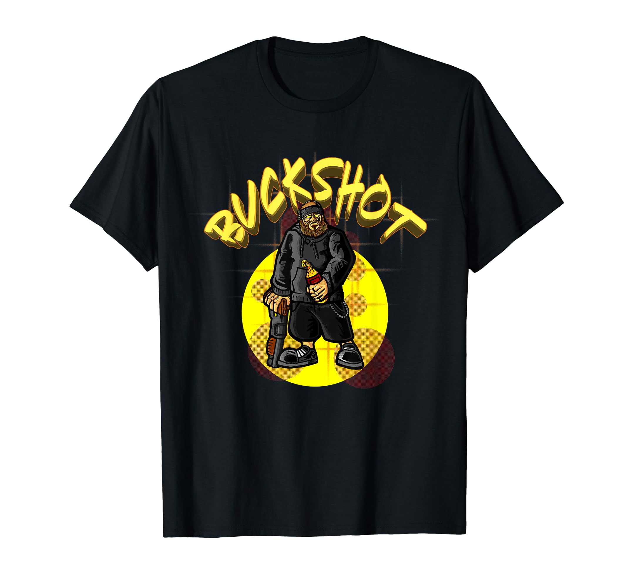 BUCKSHOT Illustration Biker Comic T-Shirt