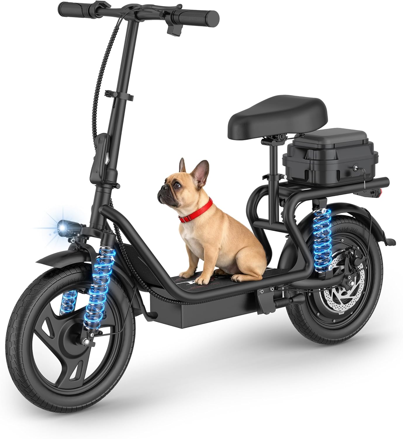 Maxshot Electric Scooter, 8.5" /10" /14" Tire, 16/19/22 Mph Top Speed, 12/16/21/27/28/49/50 Miles Long Range, Folding Escooter for Adults and Kids with Seat Bag, Dual Braking, Dual Suspension, App product image