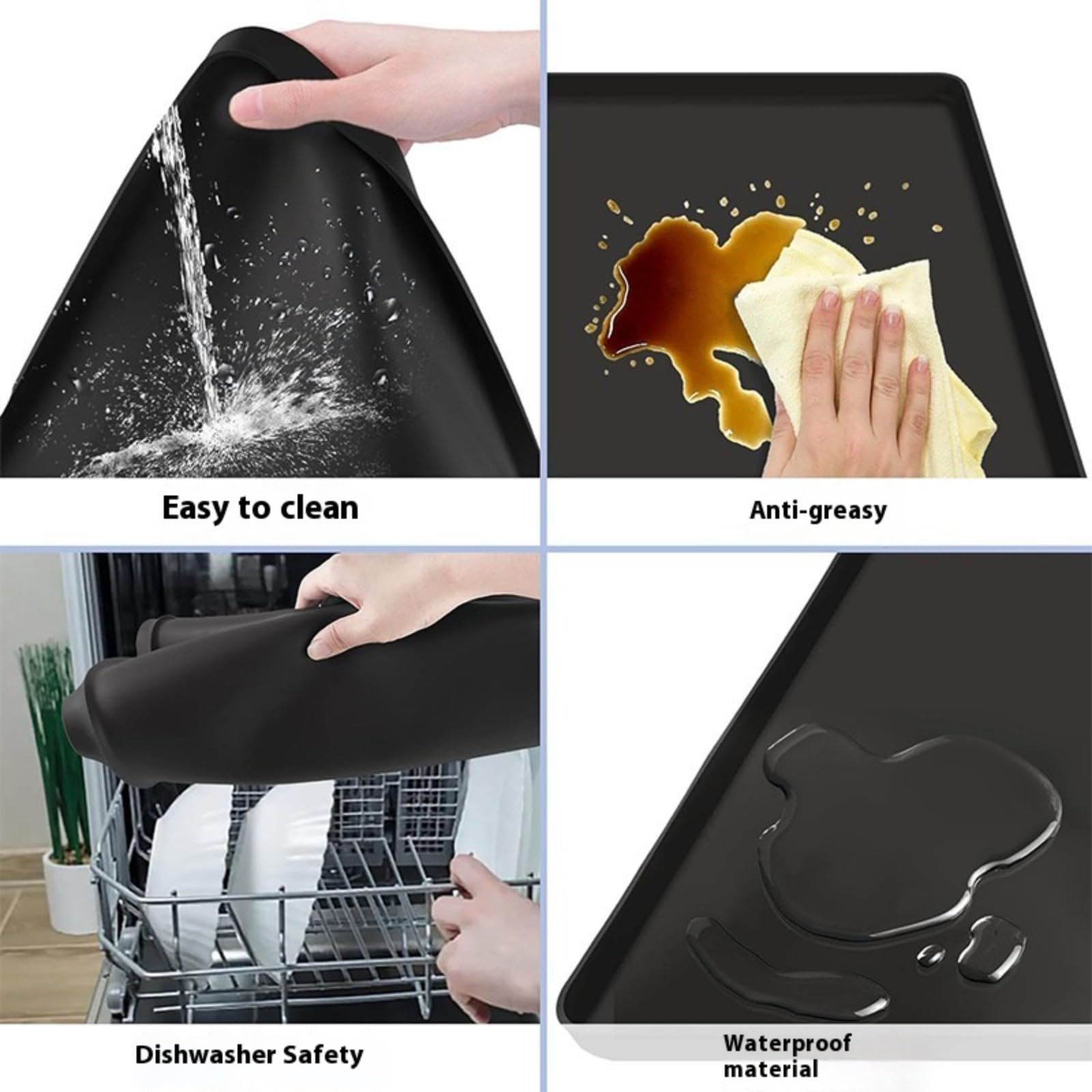 Bandeja de Drenaje para Mini-refrigeradores y Vinotecas, Alfombra para Lavadora, Protección de Silicona para lavandería de 60 x 60 cm, Adecuada para lavadoras, secadoras, cocinas