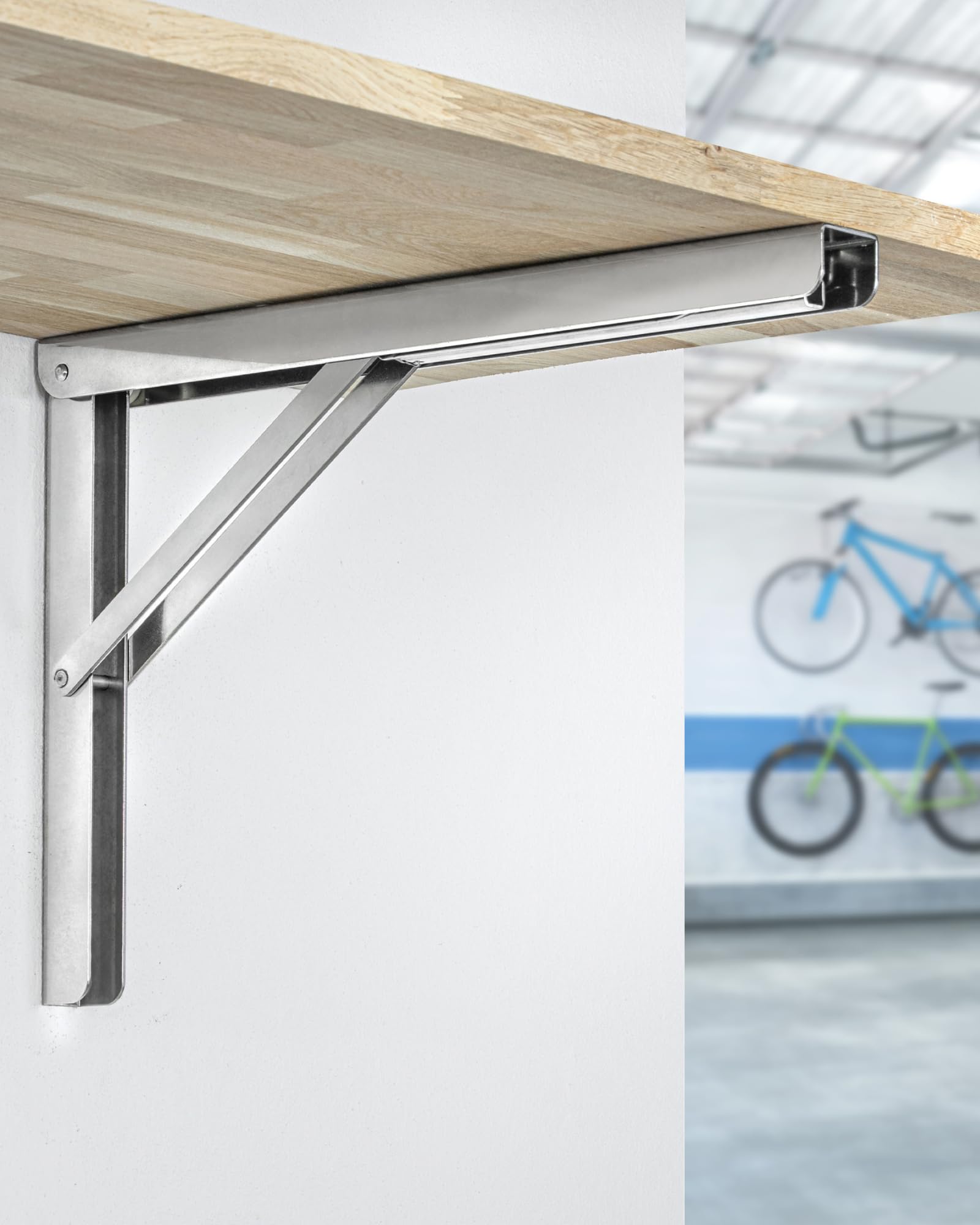 gedotec Consola plegable soporte plegable Bisagra De Solapa Línea Profesional Acero Inoxidable 2 Größen capacidad de Carga 180kg calidad de marca PARA SU SALA DE ESTAR