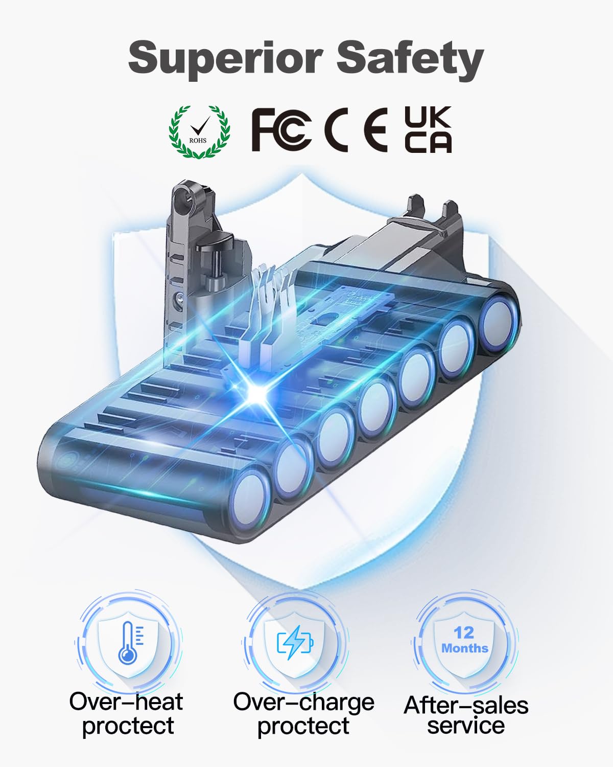 6000mAh Batteria di Ricambio per Dyson V10 SV12 batteria per Cyclone V10 Animal V10 Absolute V10 Motorhead V10 Fluffy Aspirapolvere